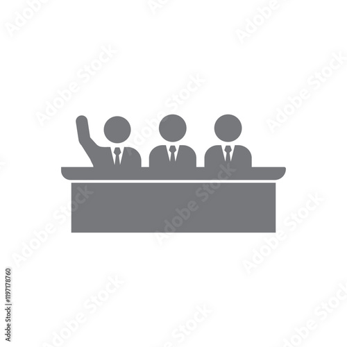 flat design vector templete three judges, board committee.