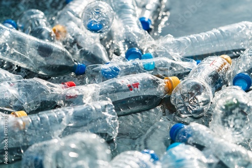 Plastic waste pollutes ocean waters, highlighting the urgent need for environmental preservation and clean-up efforts