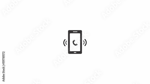 Cellphone outgoing and coming call icon illustration