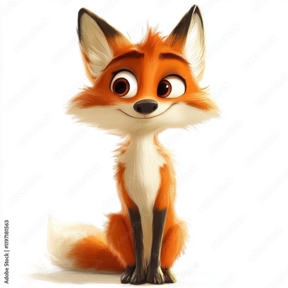 An adorable cartoon fox, with pointed ears and a cheerful expression, captures attention with its bright colors and engaging depiction, perfect for animation fans. An adorable cartoon fox, with pointed ears and a cheerful expression, captures attention with its bright colors and engaging depiction, perfect for animation fans.