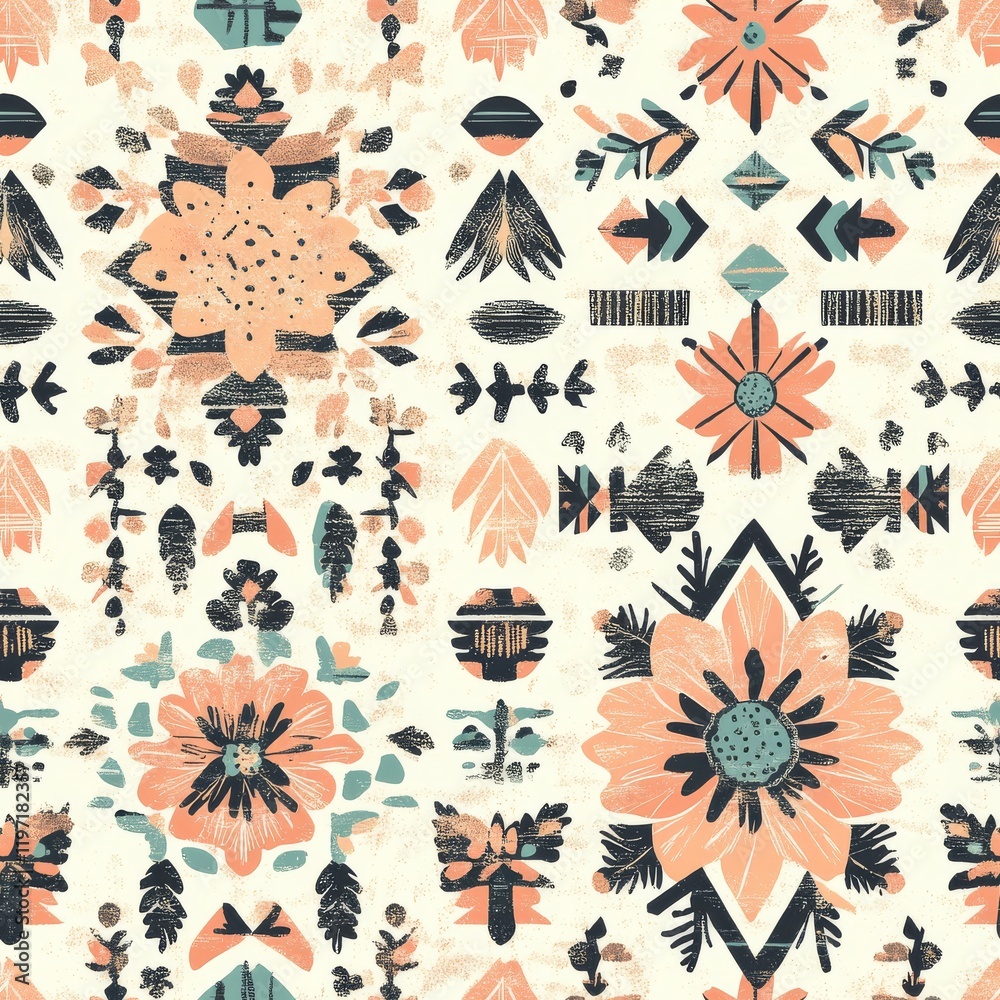 Naklejka premium Boho design seamless pattern
