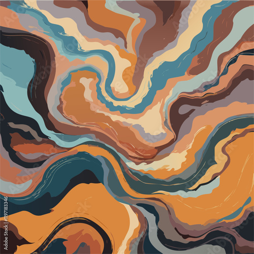 Illustration Motif Réseau Complexe Strates Lignes Marbrure Mélange Motif Multicolore - Couleurs multiples - Accumulation - Vecteur