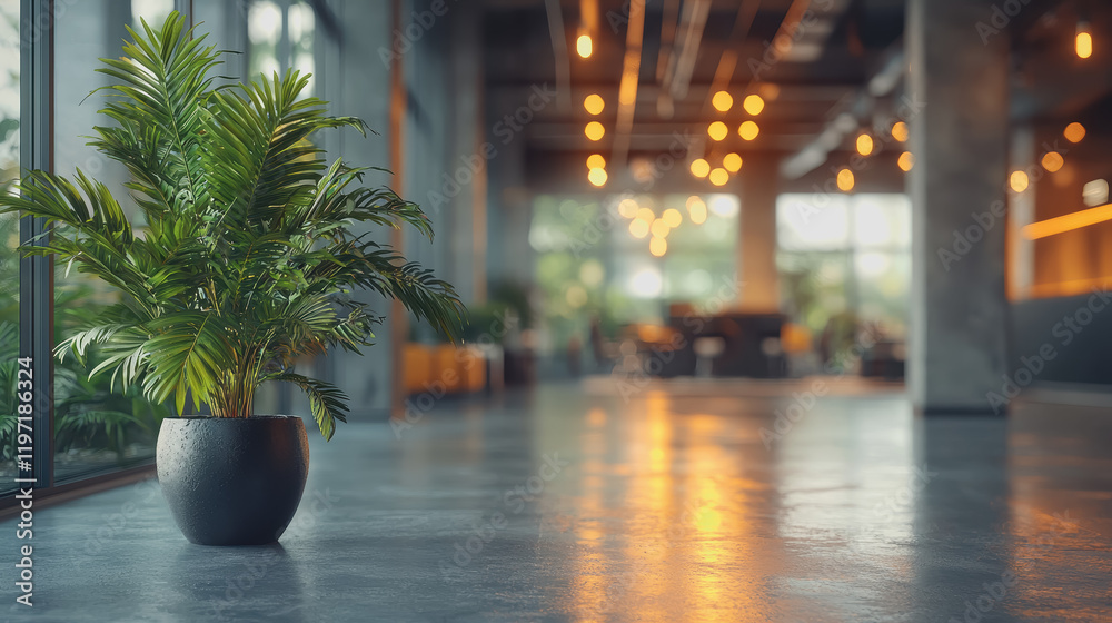 Naklejka premium Plant in a pot on a table indoor decoration greenery home decor natural element modern living space potted plant interior design decorative item relaxing atmosphere