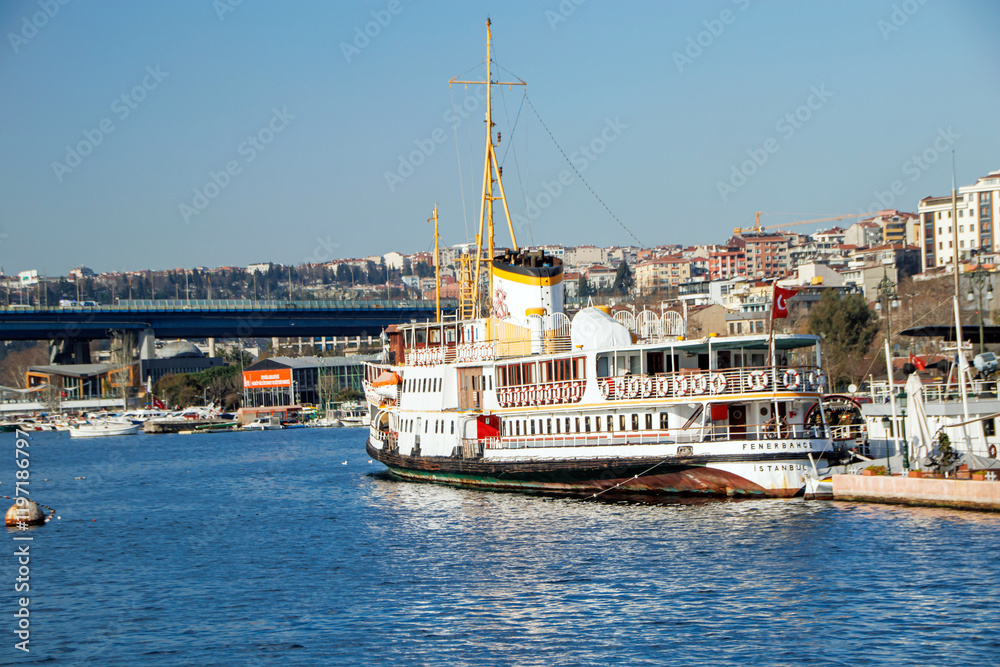 out of service domestic line passenger ship (Fenerbahce) in the dock, istanbul out of service domestic line passenger ship (Fenerbahce) in the dock, istanbul