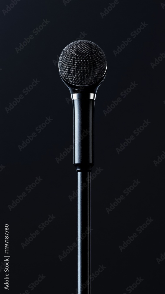microphone with copy space vertically 9:16