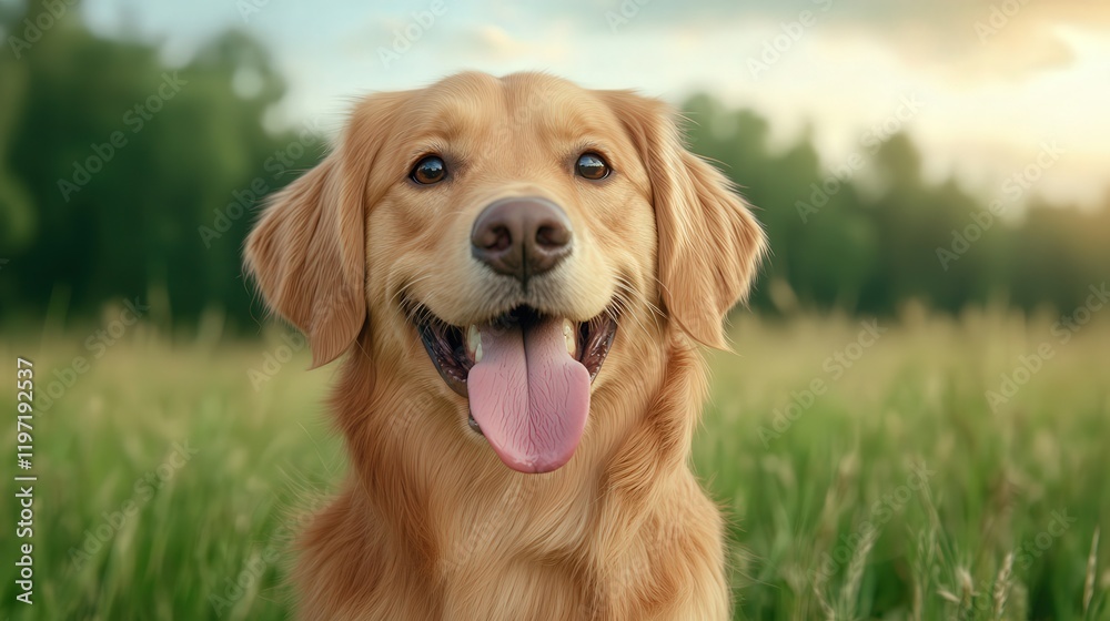 Playful Dog Joyfully Sticking Out Its Tongue While Running Through a Lush Green Field Under a Clear Blue Sky Embracing a Cheerful Outdoor Vibe Playful Dog Joyfully Sticking Out Its Tongue While Running Through a Lush Green Field Under a Clear Blue Sky Embracing a Cheerful Outdoor Vibe