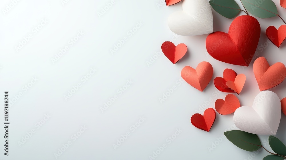 Minimalist valentine's day paper heart design soft colors elegant view Minimalist valentine's day paper heart design soft colors elegant view