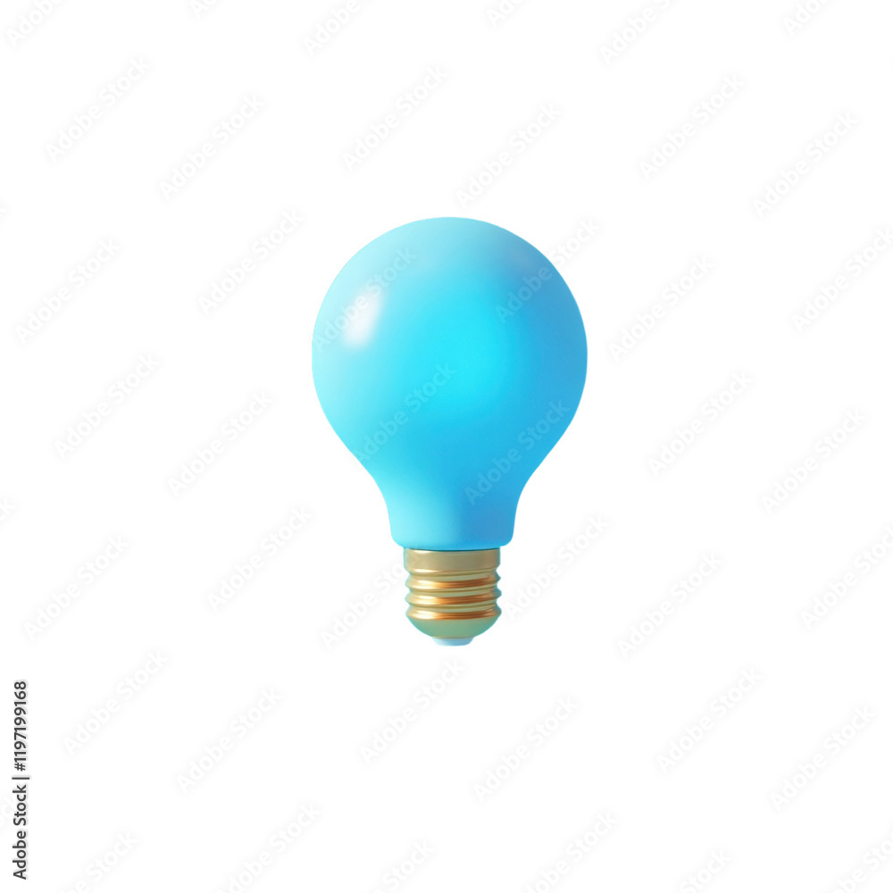 light blue lightbulb with a gold base against a light blue background