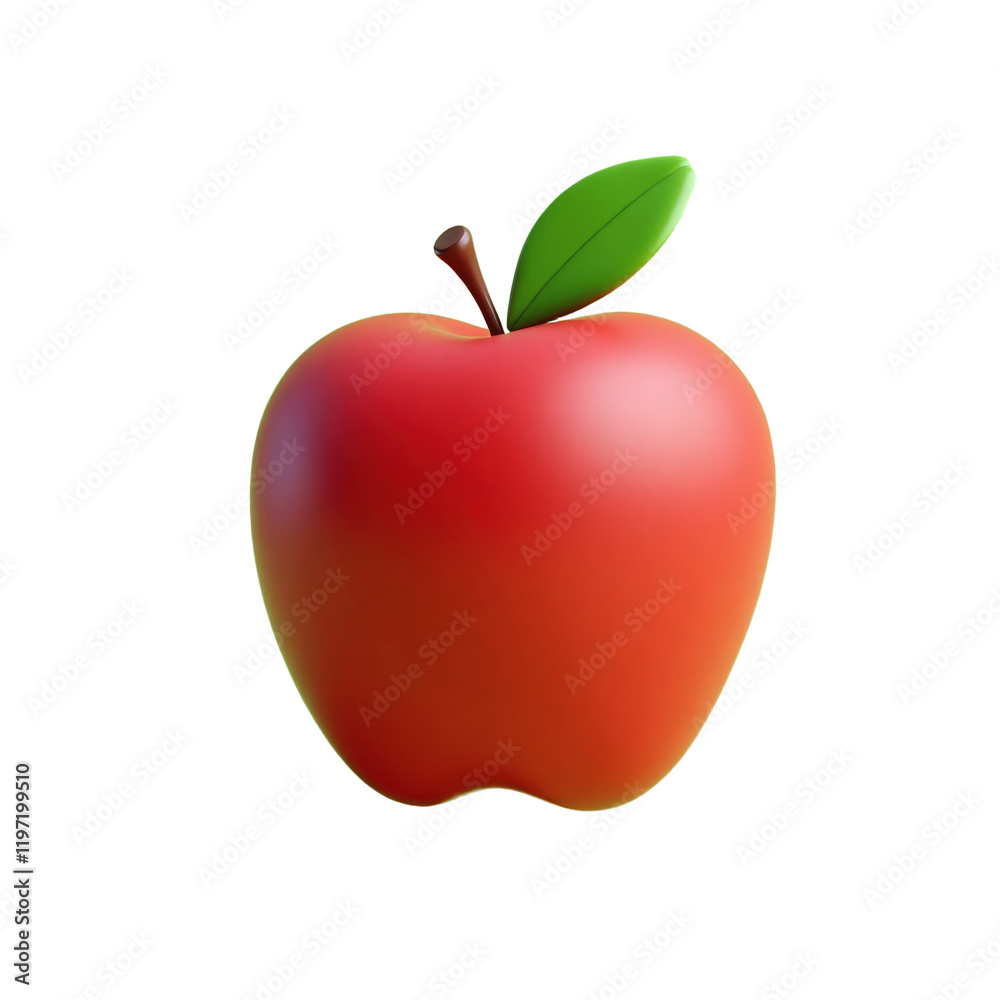 Obraz premium single glossy red against a light green background