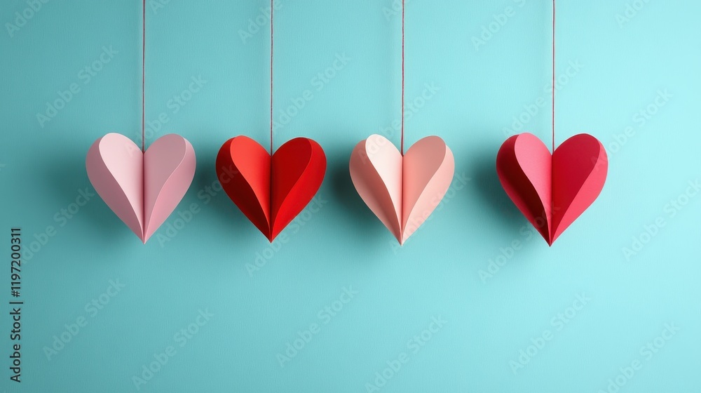Valentine's day paper heart decorations home craft ideas soft colors Valentine's day paper heart decorations home craft ideas soft colors