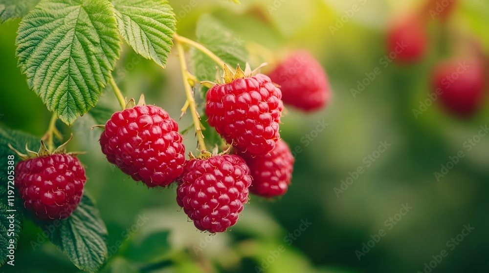 Lush,Vibrant Raspberry Cluster with Delicate Texture Lush,Vibrant Raspberry Cluster with Delicate Texture