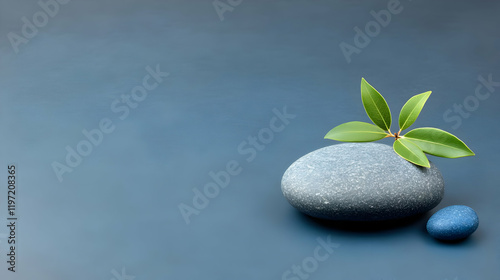 Zen Stones and Leaves Illustration
