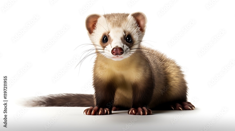 ferret on white background ferret on white background