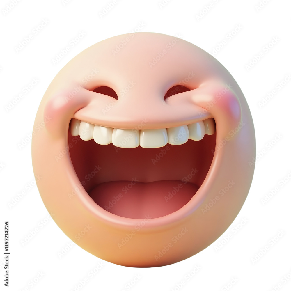 Fototapeta premium playful 3d rendering of a laughing emoticon