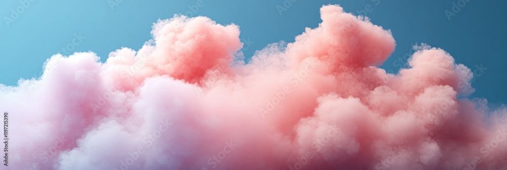 Dreamy pink and white cloudscape against a light blue sky. Dreamy pink and white cloudscape against a light blue sky.