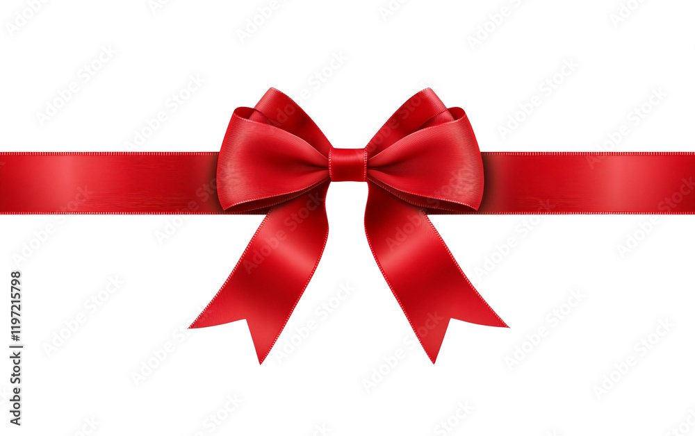 Fototapeta premium Stunning Scarlet Ribbon isolated on transparent Background