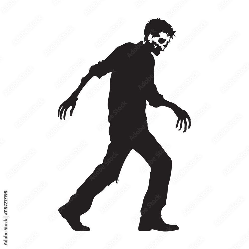 Zombie apocalypse walking silhouette vector illustration Zombie apocalypse walking silhouette vector illustration