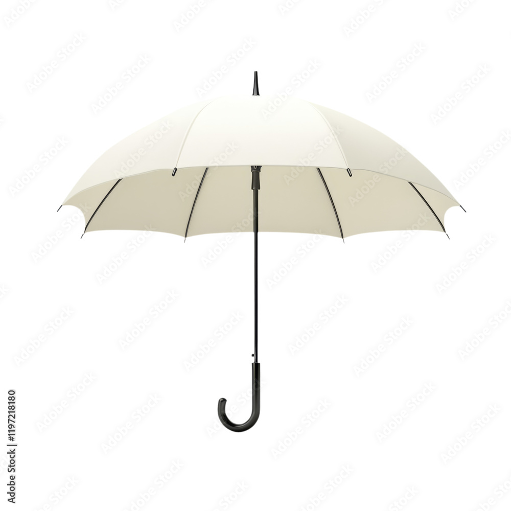 Isolated 3D Umbrella On Transparent Background with White Color Isolated 3D Umbrella On Transparent Background with White Color