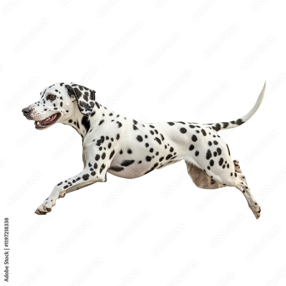Fast Dalmatian Running in Race Isolated on Transparent Background Fast Dalmatian Running in Race Isolated on Transparent Background
