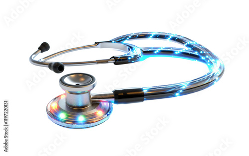 Modern Stethoscope on transparent background PNG. photo