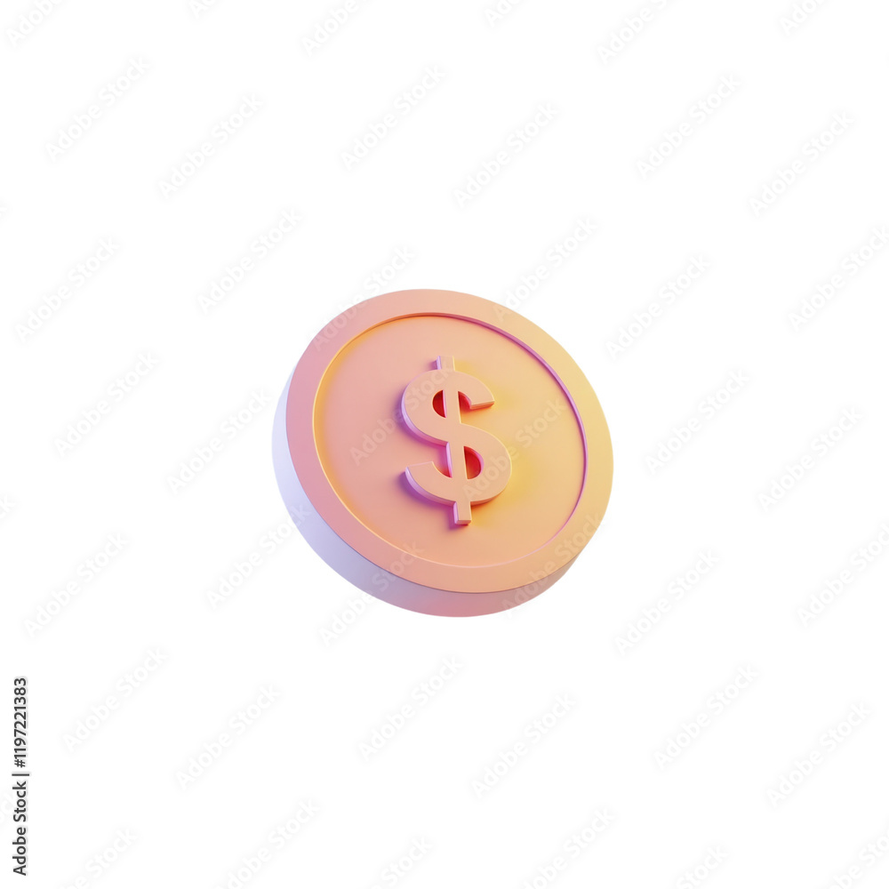 Obraz premium illuminated pink dollar coin symbol