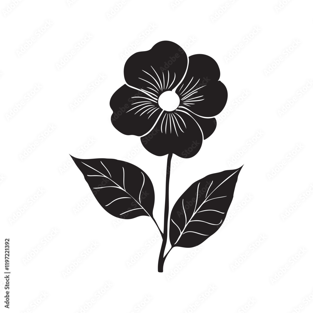 Fototapeta premium Flower silhouette vector illustration