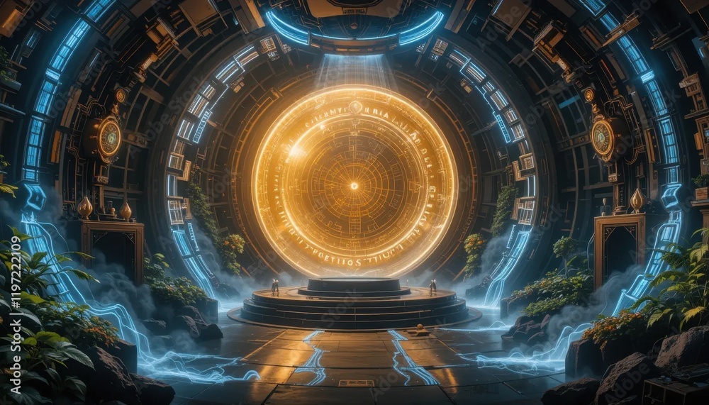 Futuristic Portal: A Glimmering Gateway to Another Realm