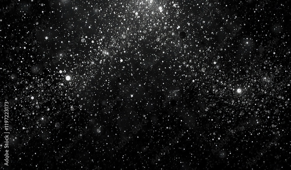 Obraz premium Deep Black Backdrop with Embedded Platinum Dots Creating a Speckled Effect