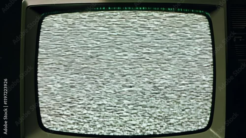 Analog crt tv showing static noise and flickering interference