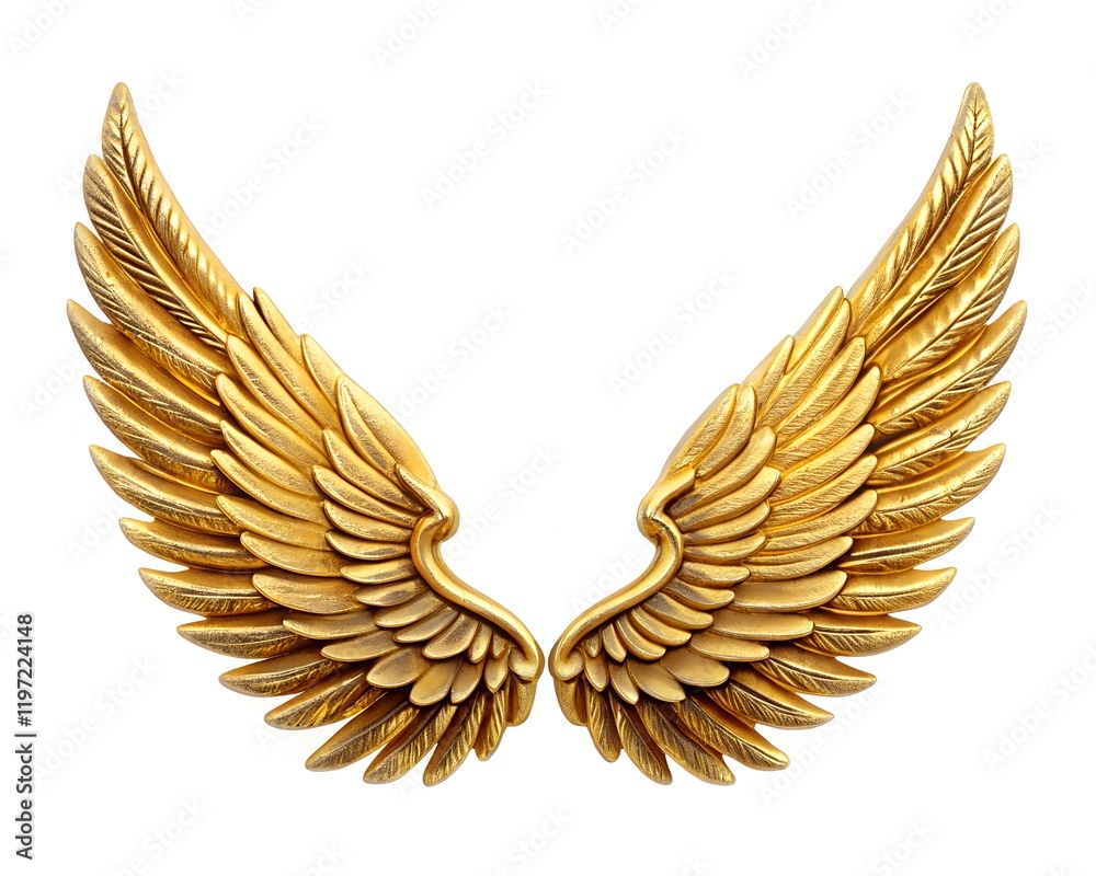 Fototapeta premium golden wings isolated on a white background