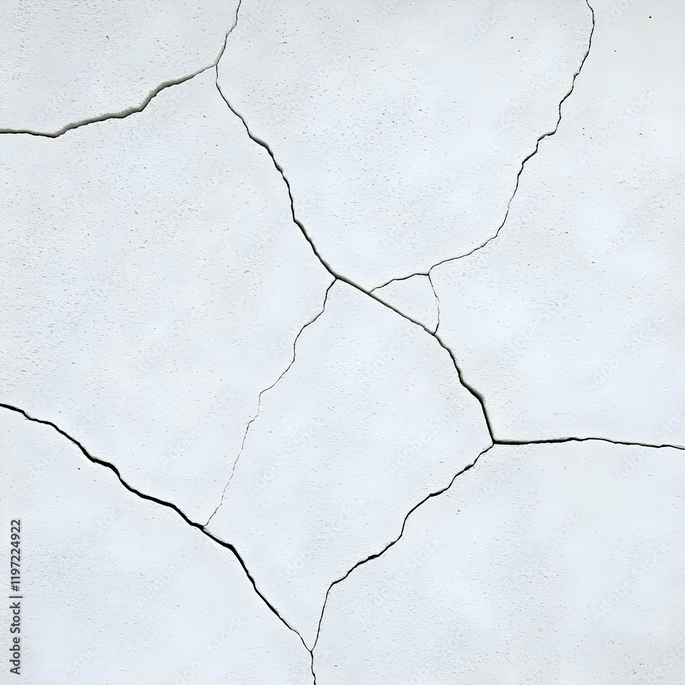 Obraz premium Cracked White Wall Background Texture