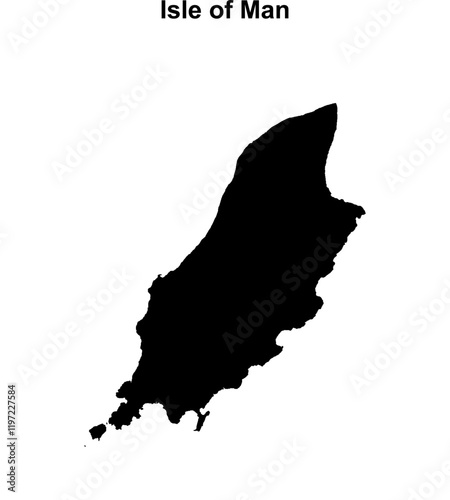 Isle of Man blank outline map design