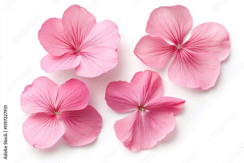 Obraz premium Delicate Pink Flowers Isolated White Background Soft Floral Beauty Nature Petals Blossom Spring Summer Romance