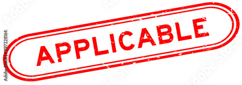 Grunge red applicable word rubber seal stamp on white background