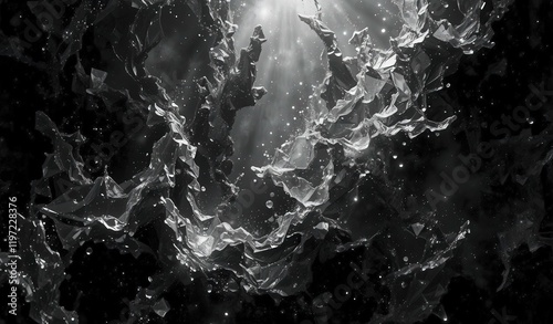 Black velvet background with light catching ripples creating diamond pattern photo