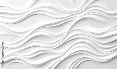 Abstract pure white background with raised wave like texture