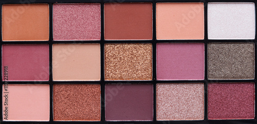 Makeup eyeshadow palette . Top view.