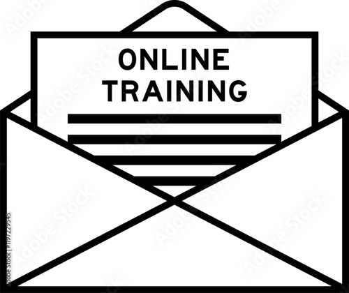 Envelope and letter sign with word online training as the headline
