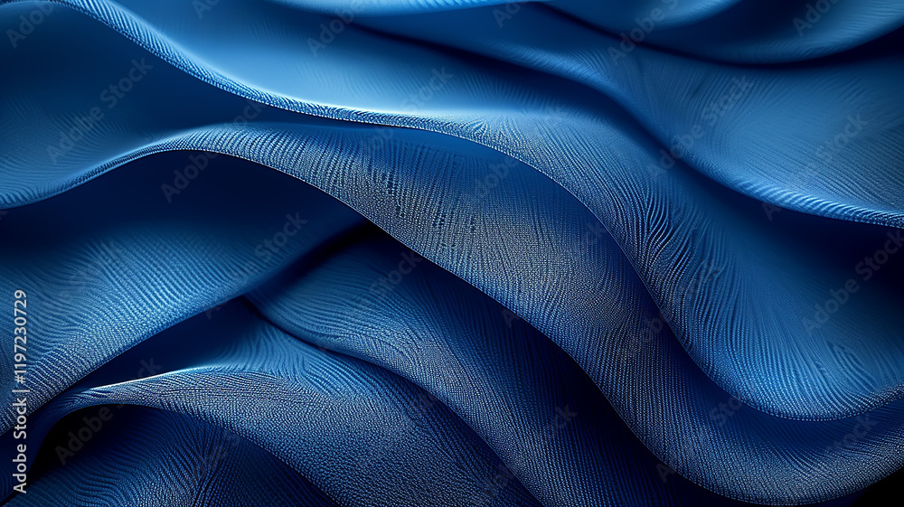 Fototapeta premium Abstract background blue waves modern design backdrop copy space