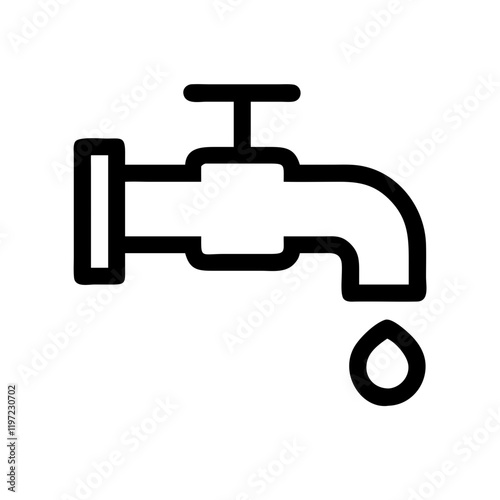 Clean water tap icon for sustainable water usage and plumbing
