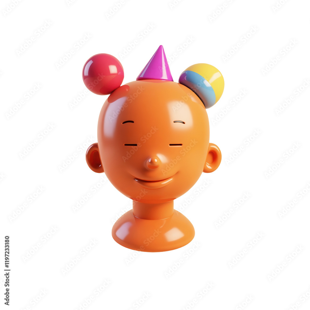 playful cartoon with colorful spheres and cone playful cartoon with colorful spheres and cone