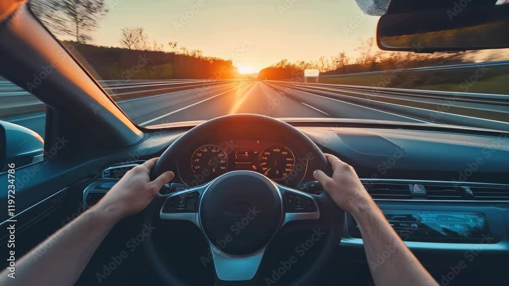drivers point of view of driving car