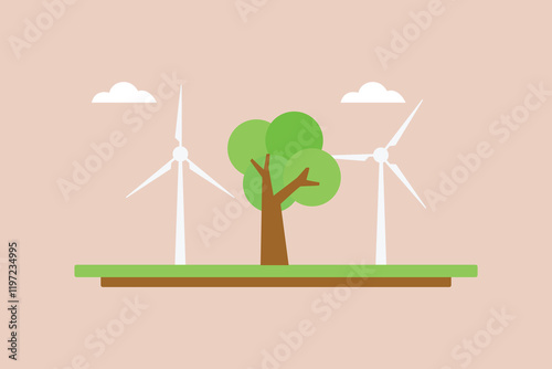 Ecology concept. Colored flat vector illustration isolated.	