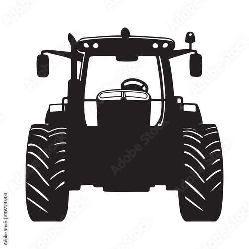 Farm Tractor Machinery silhouette vector illustration