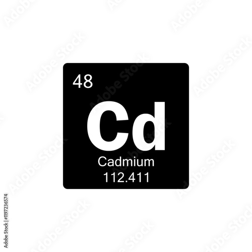 periodic table Cadmium glyph icon