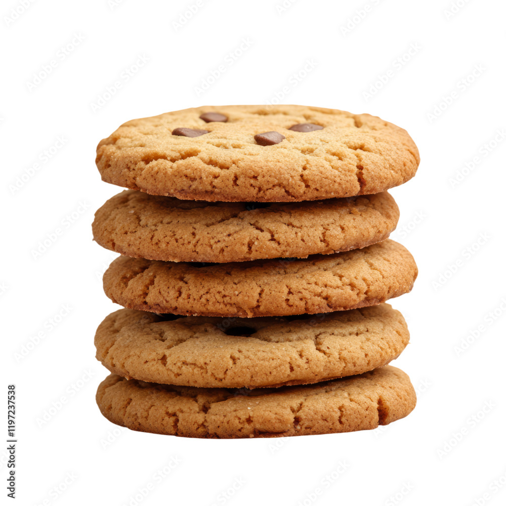 Isolated Cookies Stack on Transparent Minimalist Background Image Isolated Cookies Stack on Transparent Minimalist Background Image