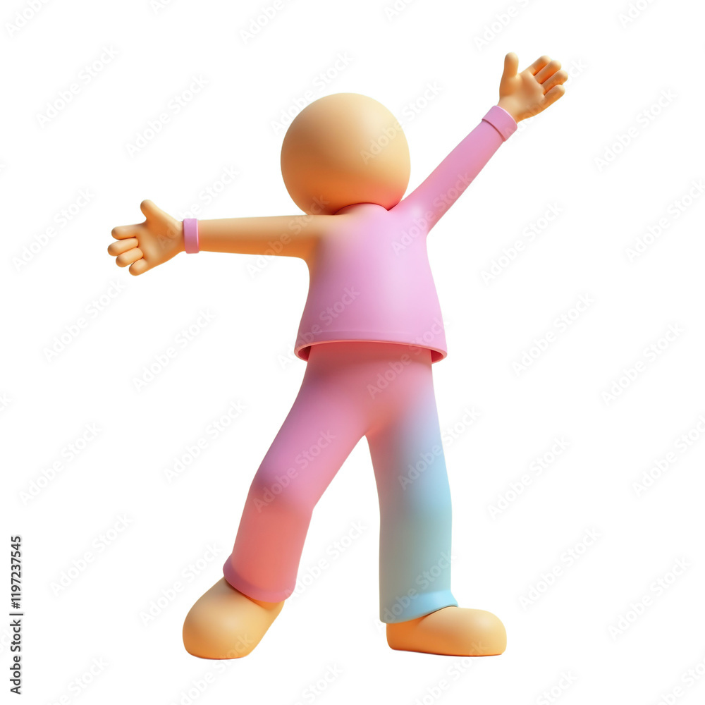cheerful 3d character in pastel colors conveys joy and optimism cheerful 3d character in pastel colors conveys joy and optimism