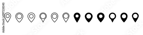 Location pin icons.Location pin icon collection.Vector illustration.