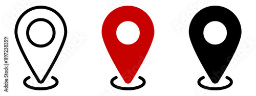 Location pin icons.Location pin icon collection.Vector illustration.