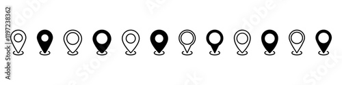 Location pin icons.Location pin icon collection.Vector illustration.